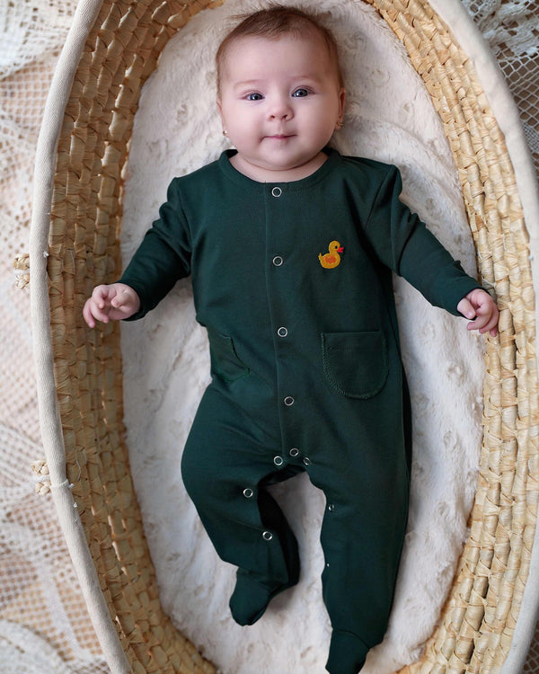 Pijama din jerse bumbac verde